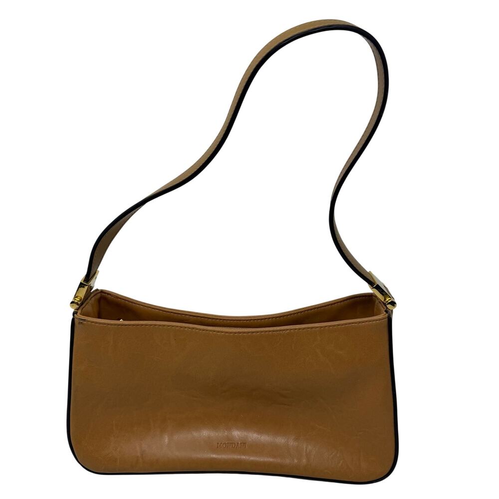 Y2k Mondani New York Cognac Carmel Faux Leather Shoulder Bag
